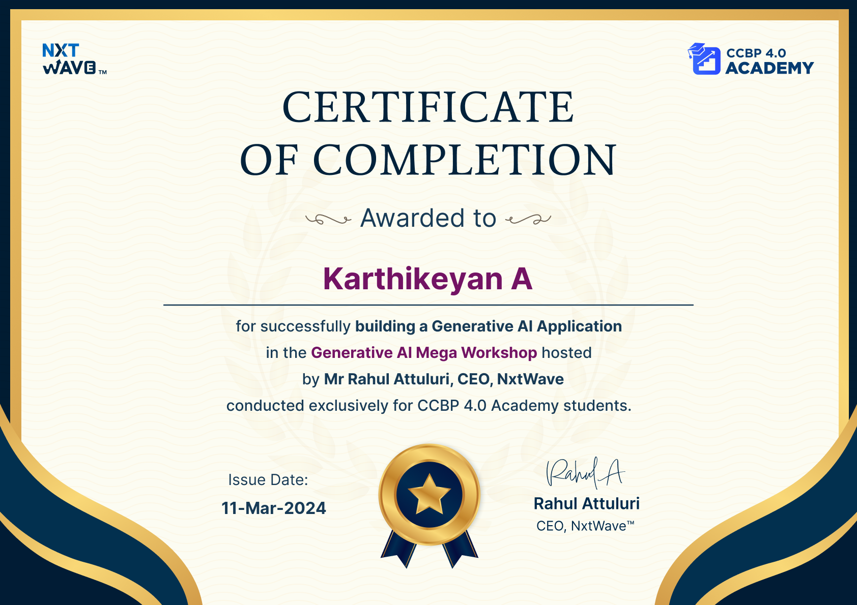 Karthikeyan A - Student of NXT Wave || Learning Fullstack Development ...