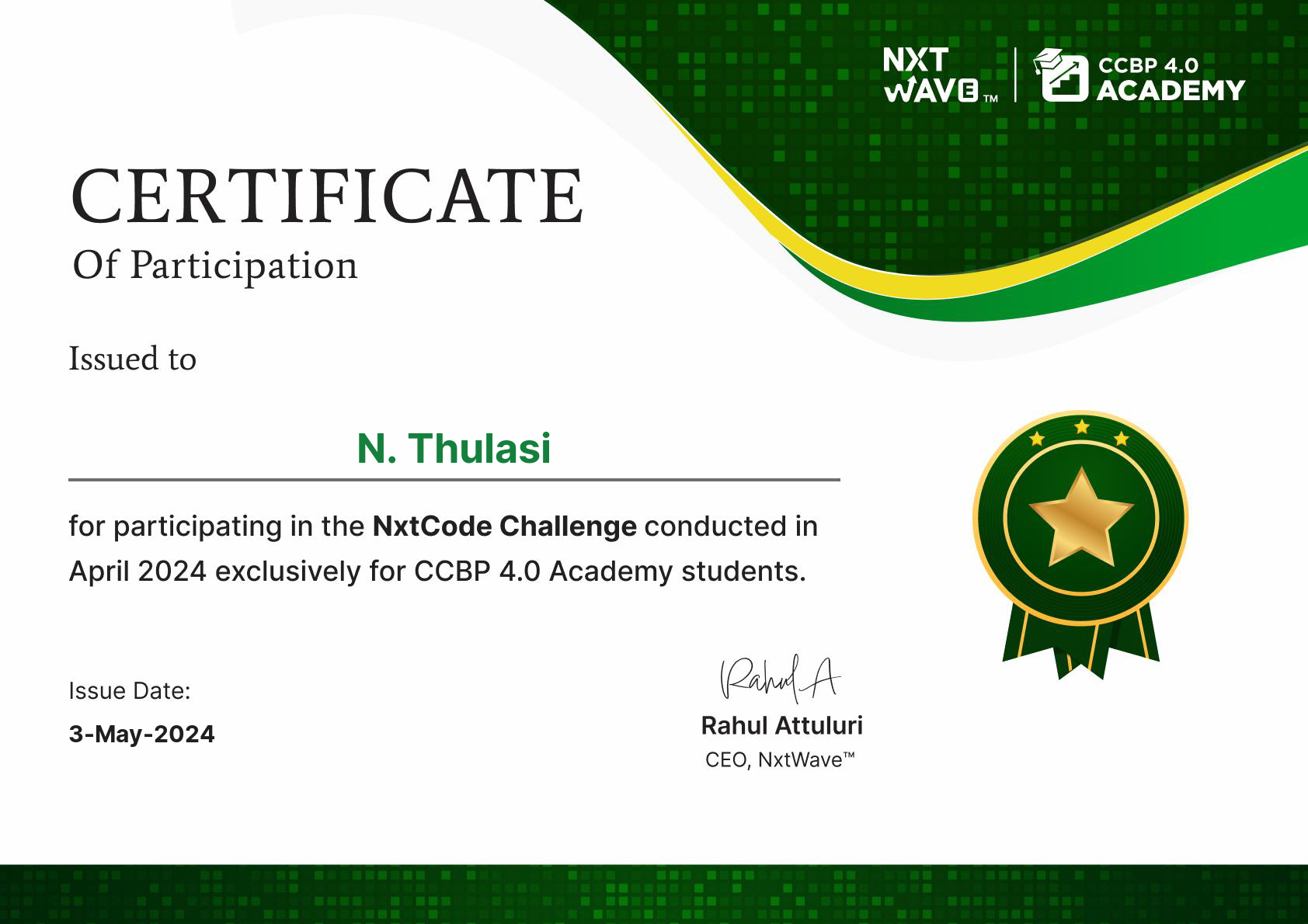 N THULASI - VaultofCodes | LinkedIn